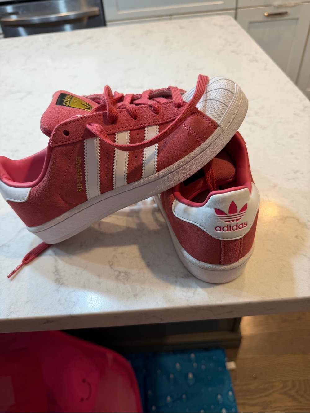 Adidas Superstar Pink Suede White Shell Toe Sneakers US 4.5